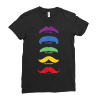 Top 5 Rainbow Moustache Styles For Gay Pride Parade Ladies Fitted T-shirt | Artistshot