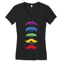 Top 5 Rainbow Moustache Styles For Gay Pride Parade Women's V-neck T-shirt | Artistshot