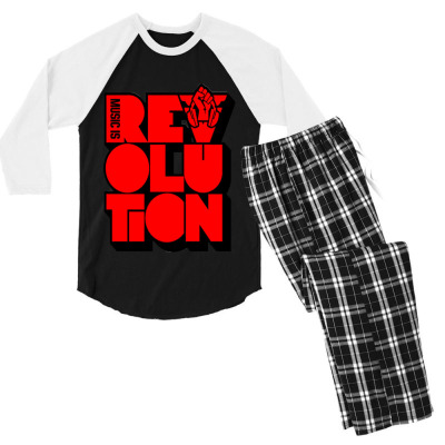 Revolution Music Carlcox Men's 3/4 Sleeve Pajama Set Designed By Warning