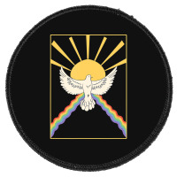 Hot Trend The Holy Spirit Cute Modern Dove And Rainbow Round Patch | Artistshot