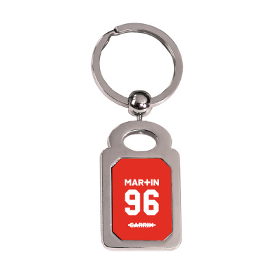He Martin Silver Rectangle Keychain Designed By Warning