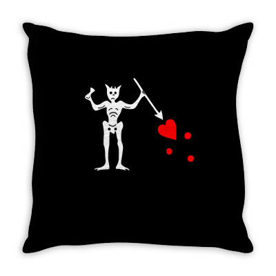 Blackbeard's Flag Pirate Edward Teach Throw Pillow Designed By Mdk Art