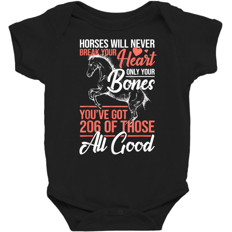 Horse Rider   Horses Will Never Break Your Heart   Horse T Shirt Baby Bodysuit by kulowbu | Artistshot