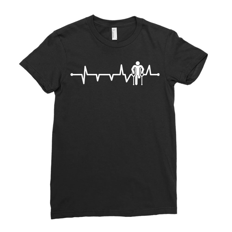 Amputation   Heartbeat Amputee Funny Prosthetic Leg T Shirt Ladies Fitted T-Shirt by shanesxk | Artistshot