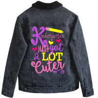 Kindergarten Just Got A Lot Cuter Back To School Kid Unisex Sherpa-lined Denim Jacket | Artistshot