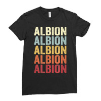 Albion Illinois Albion Il Retro Vintage Text T Shirt Ladies Fitted T-shirt | Artistshot