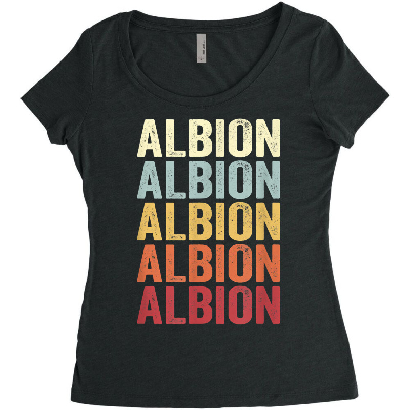 Albion Illinois Albion Il Retro Vintage Text T Shirt Women's Triblend Scoop T-shirt by brict6eguo | Artistshot