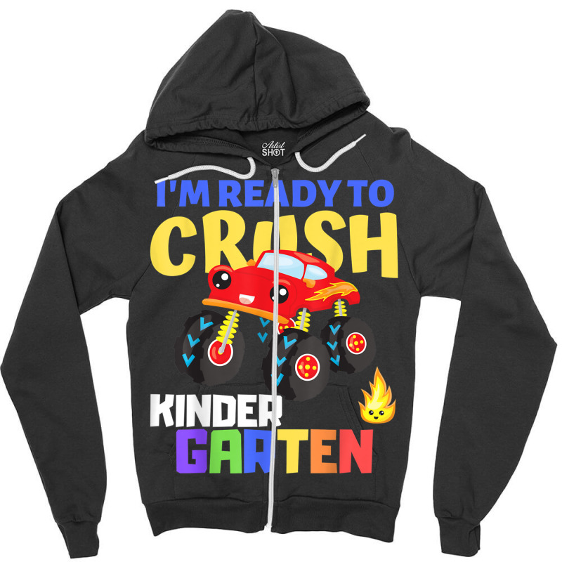 Kindergarten Monster Truck Back To School Class Boys Gift Zipper Hoodie | Artistshot