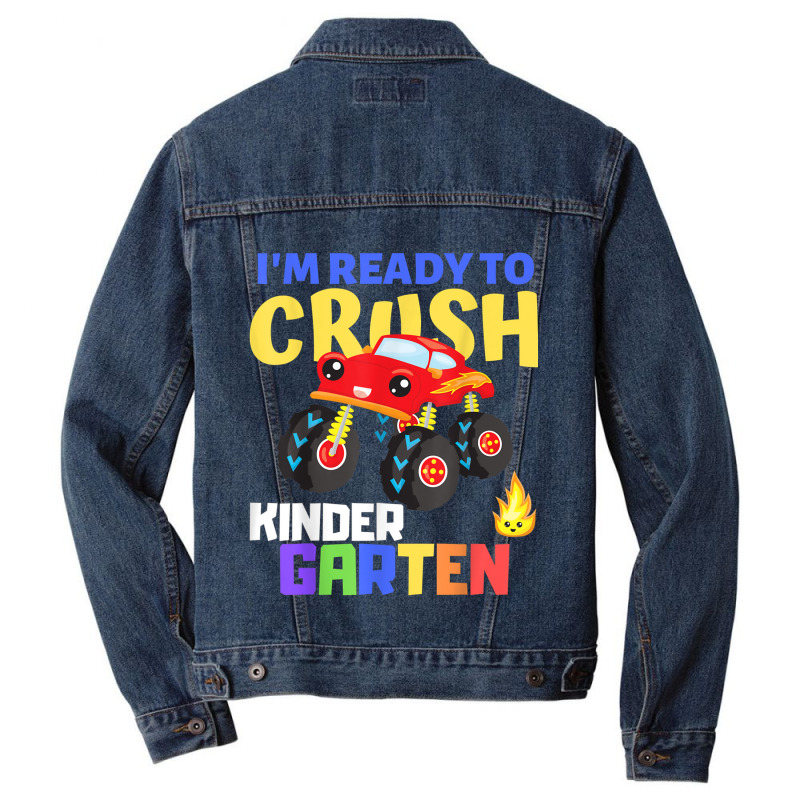 Kindergarten Monster Truck Back To School Class Boys Gift Men Denim Jacket | Artistshot