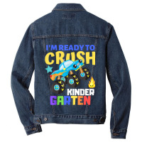 Kindergarten Monster Truck Back To School Shirt Boys Gift _002 Men Denim Jacket | Artistshot