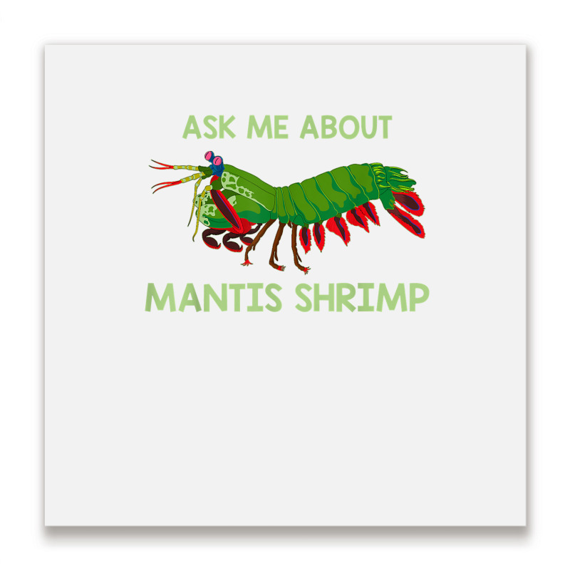 Crustacean Quote Ask Me About Mantis Shrimp T Shirt Metal Print Square | Artistshot