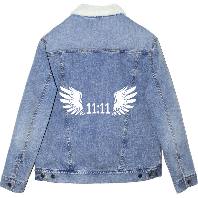 1111 Synchronicity Angel Number Manifestation Numerology Unisex Sherpa-Lined Denim Jacket by STEVEHARDING | Artistshot