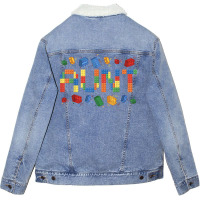 Brick Builder Blocks Aunt Master Builder Gift For Women T Shirt Unisex Sherpa-lined Denim Jacket | Artistshot