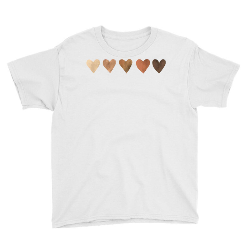 Diversity Heart Skin Tones Black Pride Melanin Kindness Gift T Shirt Youth Tee | Artistshot