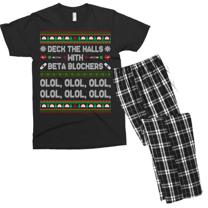 Deck The Halls With Beta Blockers Funny Nurse Christmas Ugly Sweatshir Men's T-shirt Pajama Set by bettincam | Artistshot