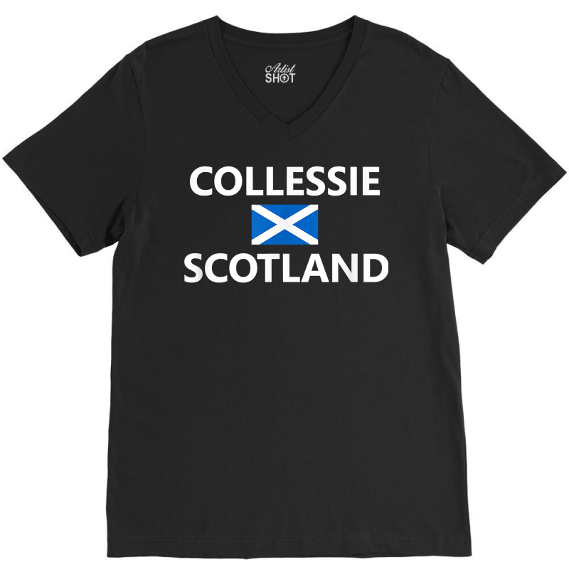 Collessie Scotland Scottish Flag City T Shirt V-neck Tee | Artistshot