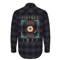 Limited Edition Vintage 1977 Birthday Vinyl Retro Turntable Dj Flannel Shirt | Artistshot