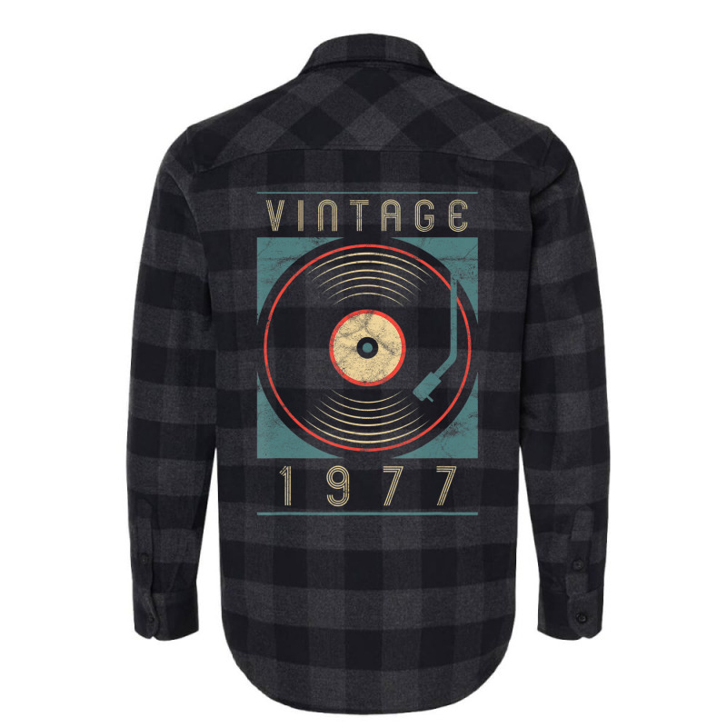 Limited Edition Vintage 1977 Birthday Vinyl Retro Turntable Dj Flannel Shirt by haodinhvan1 | Artistshot