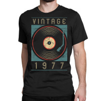 Limited Edition Vintage 1977 Birthday Vinyl Retro Turntable Dj Classic T-shirt | Artistshot