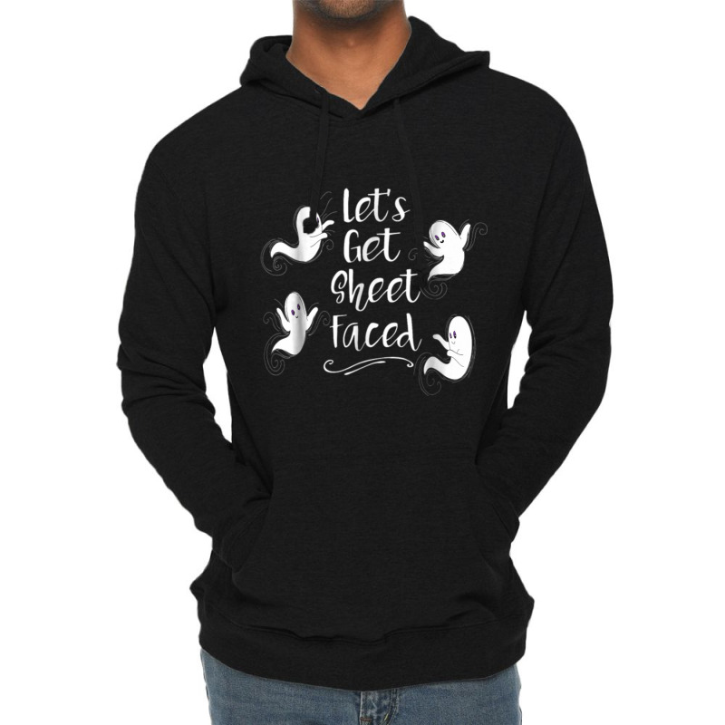 Lets Get Sheet Faced  Funny Halloween Costume Gift Lightweight Hoodie | Artistshot