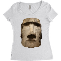 Easter Island Moai Statue Monolith World Mystery Long Sleeve T Shirt Women's Triblend Scoop T-shirt | Artistshot