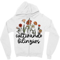 Cultivando Bilingues Dual Language Crew Bilingual Teacher T Shirt Zipper Hoodie | Artistshot