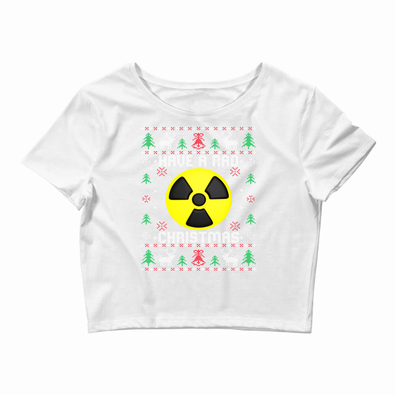 Have A Rad Christmas Radiology Ugly Christmas Radiologist Long Sleeve Crop Top by kleebbi | Artistshot