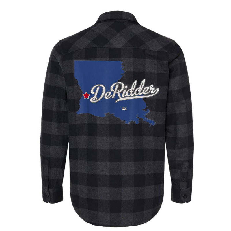 Deridder Louisiana La Map T Shirt Flannel Shirt | Artistshot