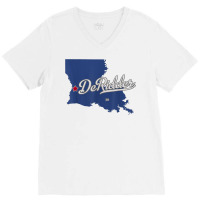 Deridder Louisiana La Map T Shirt V-neck Tee | Artistshot