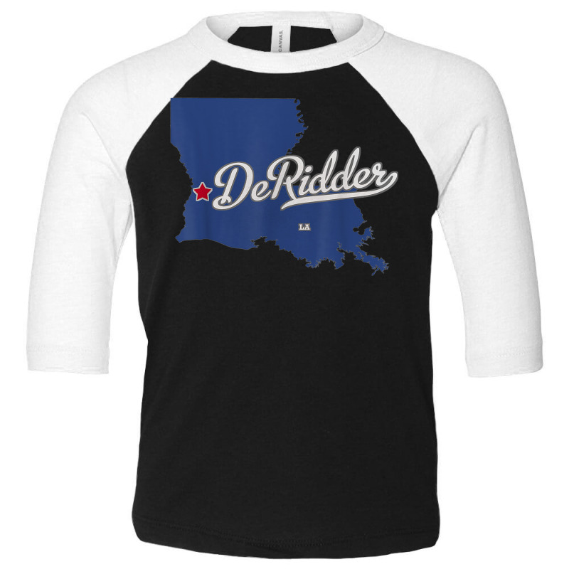 Deridder Louisiana La Map T Shirt Toddler 3/4 Sleeve Tee | Artistshot