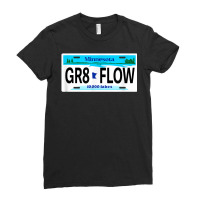 Gr8 Flow Hair Minnesota Mn License Plate Gift Ice Hockey T Shirt Ladies Fitted T-shirt | Artistshot