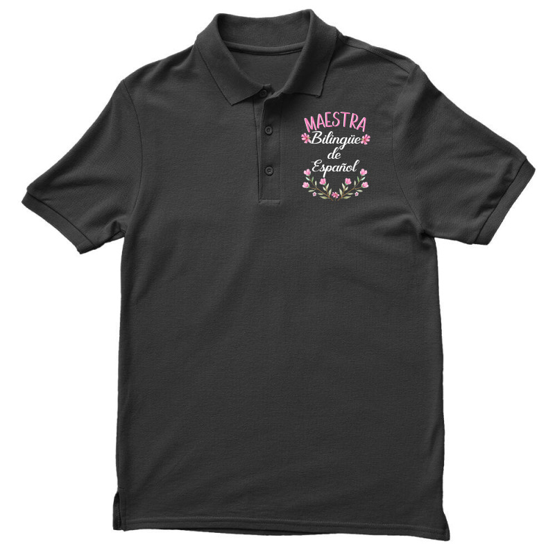 Maestra Bilingue De Espanol  Bilingual Teacher Spanish Men's Polo Shirt by DAGUILERA | Artistshot