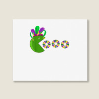 Funny Mardi Gras Hat Eating King Cakes Mardi Gras T Shirt Landscape Canvas Print | Artistshot