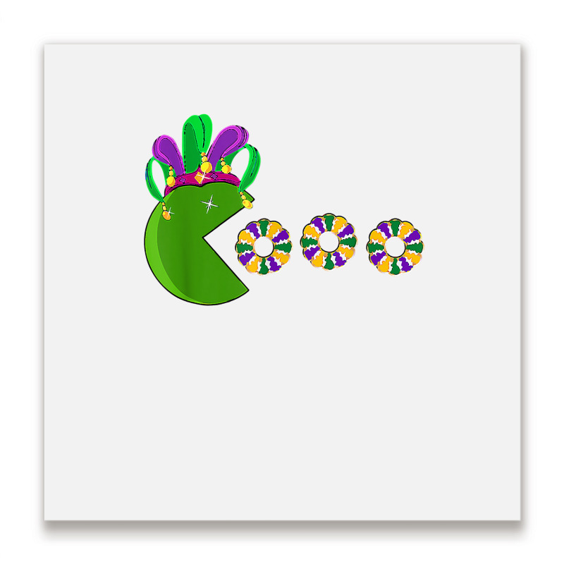 Funny Mardi Gras Hat Eating King Cakes Mardi Gras T Shirt Metal Print Square | Artistshot