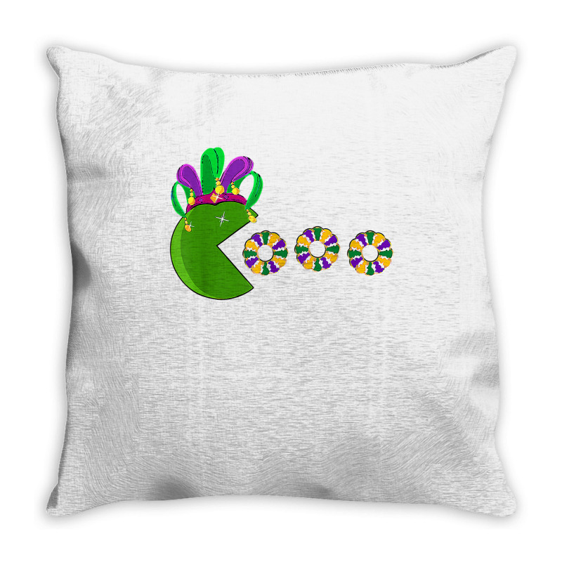 Funny Mardi Gras Hat Eating King Cakes Mardi Gras T Shirt Throw Pillow | Artistshot