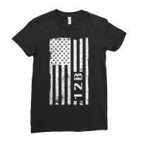 12b Combat Engineer Vintage American Flag Ladies Fitted T-shirt | Artistshot