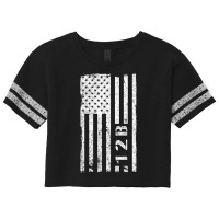 12b Combat Engineer Vintage American Flag Scorecard Crop Tee | Artistshot