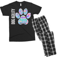 Fun Dog Agility Shirt   Dog Agility Word Cloud, Paw Shape Pullover Hoo Men's T-shirt Pajama Set | Artistshot