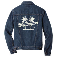 Limited Edition Wellington Florida Vintage 70s Palm Trees Men Denim Jacket | Artistshot