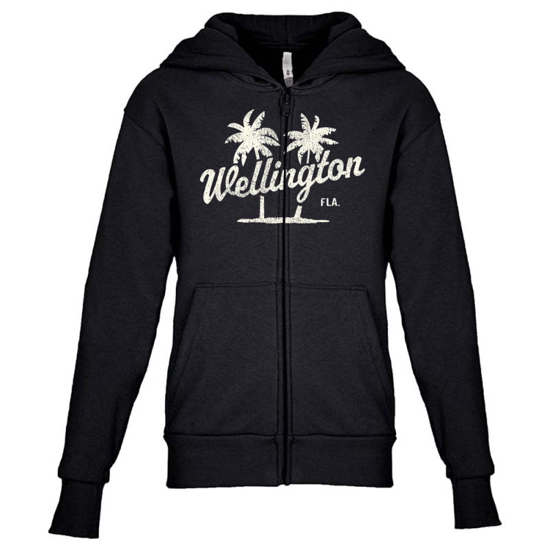 Limited Edition Wellington Florida Vintage 70s Palm Trees Youth Zipper Hoodie | Artistshot