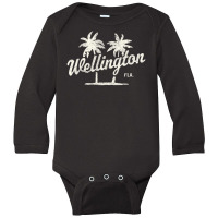 Limited Edition Wellington Florida Vintage 70s Palm Trees Long Sleeve Baby Bodysuit | Artistshot