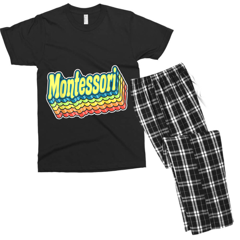 Montessori Retro Back To School Gift For Teachers Christmas Men's T-shirt Pajama Set | Artistshot