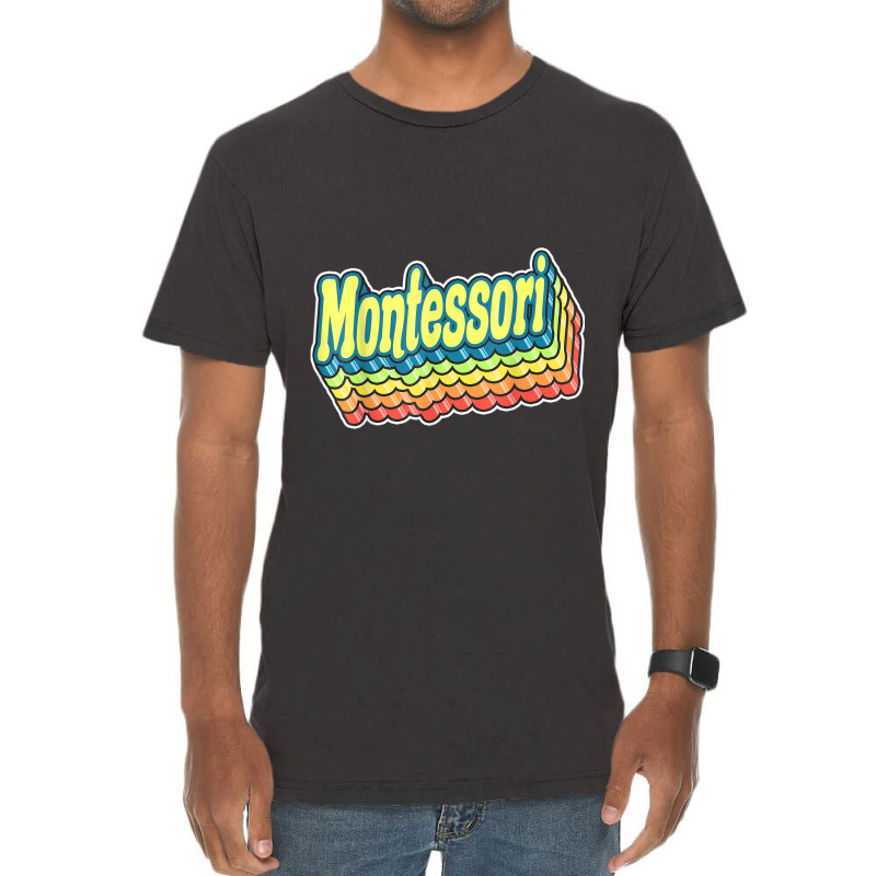 Montessori Retro Back To School Gift For Teachers Christmas Vintage T-shirt | Artistshot