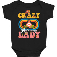 Crazy Meditation Lady Funny Meditation Lover Groovy T Shirt Baby Bodysuit | Artistshot