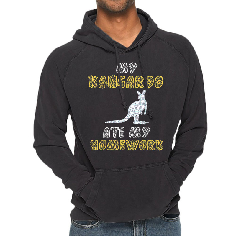 My Kangaroo Ate My Homework Wallaroo Joey Kid Back To School Vintage Hoodie | Artistshot