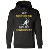 My Kangaroo Ate My Homework Wallaroo Joey Kid Back To School Champion Hoodie | Artistshot