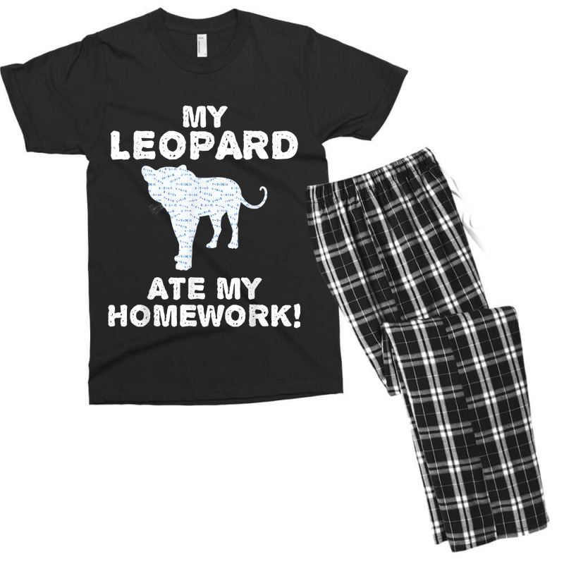 My Leopard Ate My Homework Panther Animal Back To School Kid Men's T-shirt Pajama Set | Artistshot