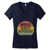 Anesthesiologist T Shirt World's Okayest Anesthesiologist Women's V-neck T-shirt | Artistshot