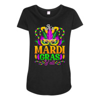 It's Mardi Gras Yall Funny Mask Beads Parade New Orleans T Shirt Maternity Scoop Neck T-shirt | Artistshot