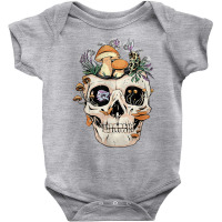 Goth Mushroom Skull Mycologist Fungi T Shirt Baby Bodysuit | Artistshot